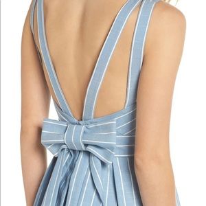 Gal meets Glam - Blue striped Pleated Dress - Size 12  would also fit a size 10